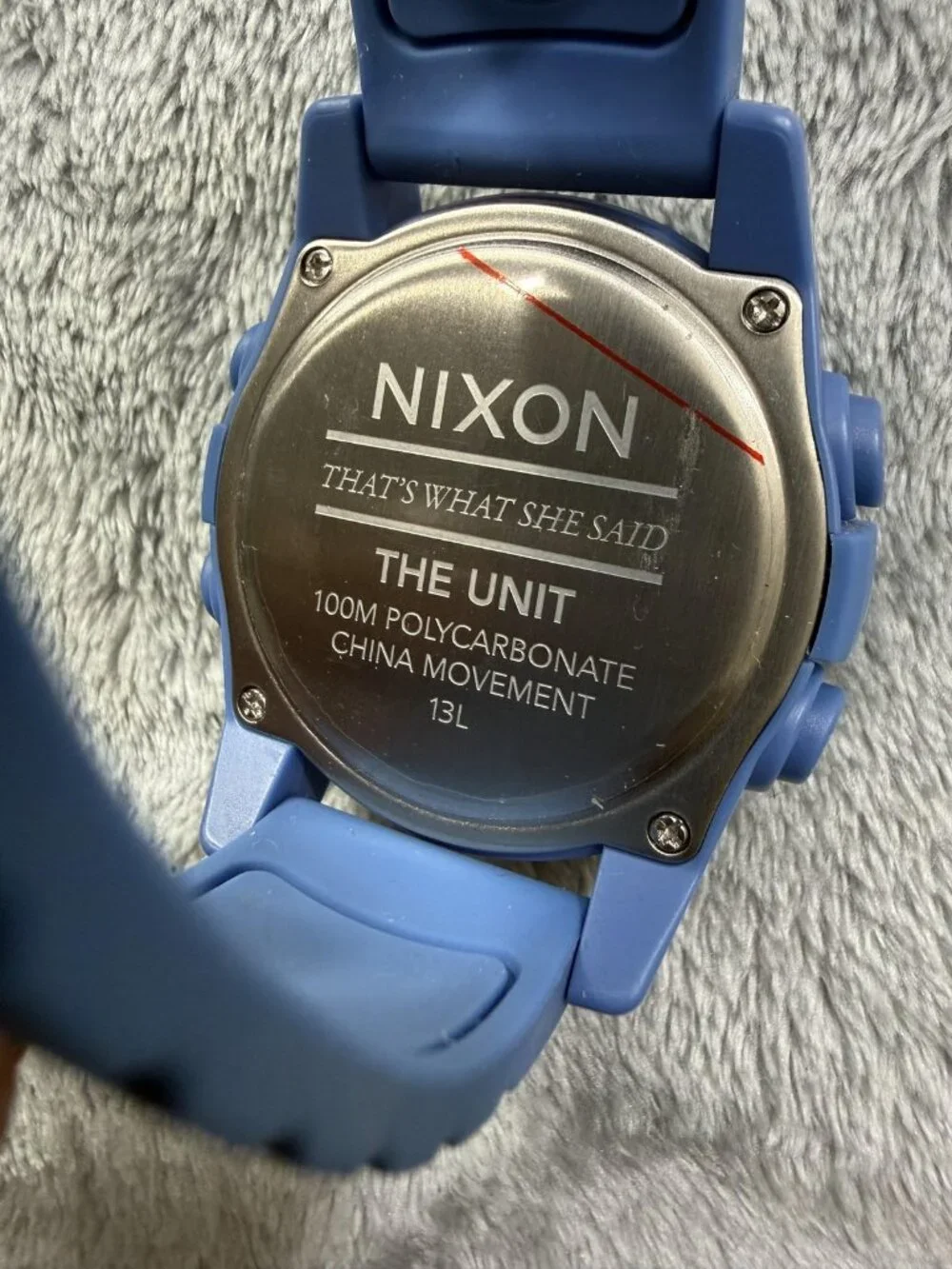 New Nixon The Unit Men's Watch Digital Dial Marina Blue Rubber Quartz A197 1405